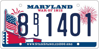 MD license plate 8BJ1401