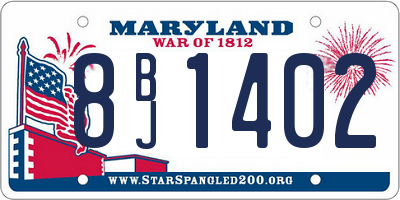 MD license plate 8BJ1402