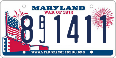 MD license plate 8BJ1411