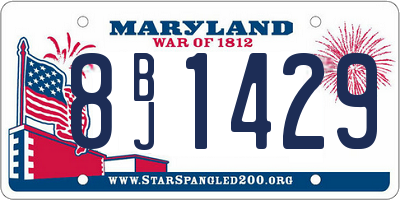MD license plate 8BJ1429