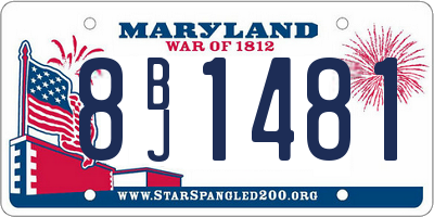 MD license plate 8BJ1481