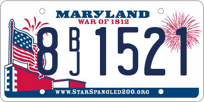 MD license plate 8BJ1521