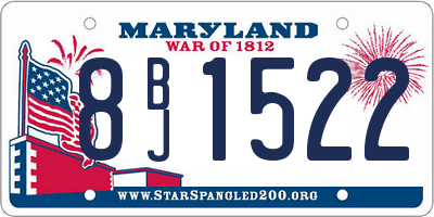 MD license plate 8BJ1522