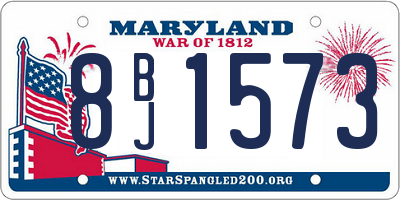 MD license plate 8BJ1573