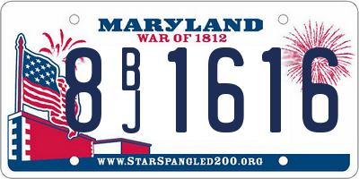 MD license plate 8BJ1616