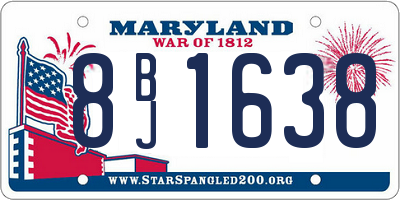 MD license plate 8BJ1638