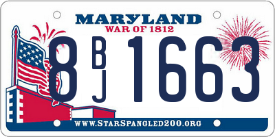 MD license plate 8BJ1663