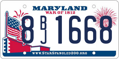 MD license plate 8BJ1668