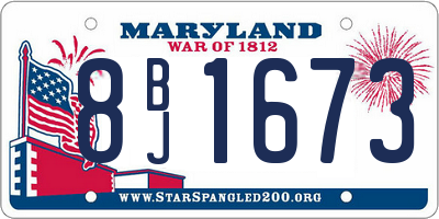 MD license plate 8BJ1673