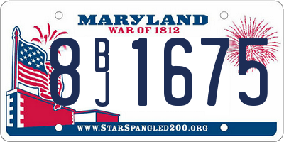 MD license plate 8BJ1675