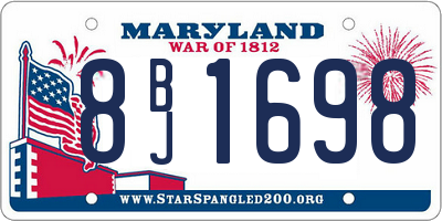 MD license plate 8BJ1698