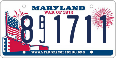 MD license plate 8BJ1711