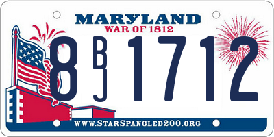 MD license plate 8BJ1712
