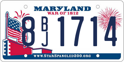 MD license plate 8BJ1714