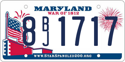 MD license plate 8BJ1717