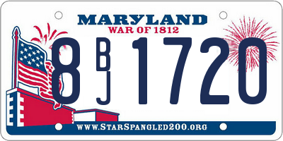 MD license plate 8BJ1720