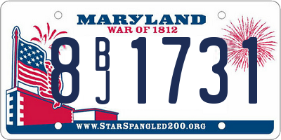 MD license plate 8BJ1731