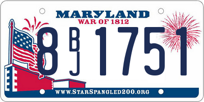 MD license plate 8BJ1751