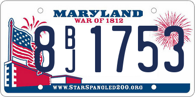 MD license plate 8BJ1753