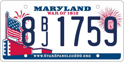 MD license plate 8BJ1759
