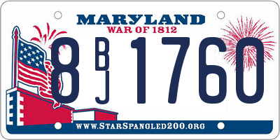 MD license plate 8BJ1760