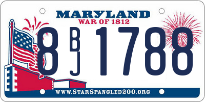 MD license plate 8BJ1788
