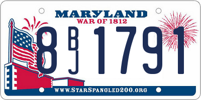 MD license plate 8BJ1791