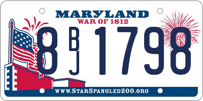 MD license plate 8BJ1798