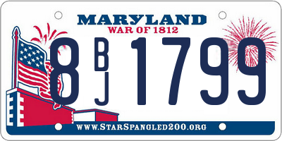 MD license plate 8BJ1799