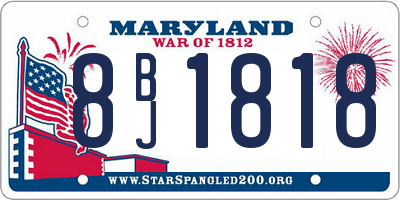 MD license plate 8BJ1818