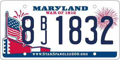 MD license plate 8BJ1832