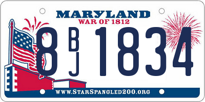 MD license plate 8BJ1834