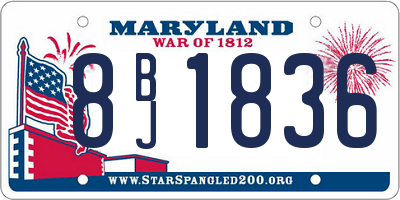MD license plate 8BJ1836