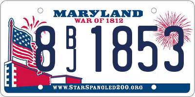 MD license plate 8BJ1853