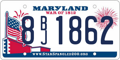 MD license plate 8BJ1862