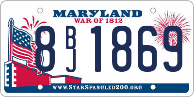 MD license plate 8BJ1869