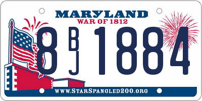 MD license plate 8BJ1884