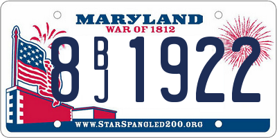 MD license plate 8BJ1922