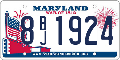 MD license plate 8BJ1924