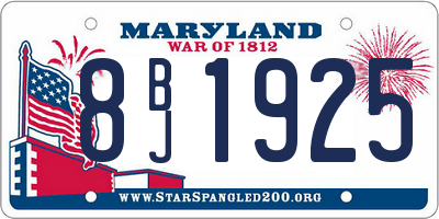 MD license plate 8BJ1925