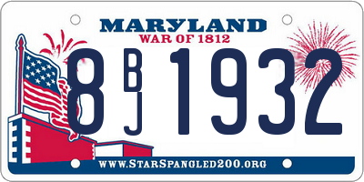MD license plate 8BJ1932