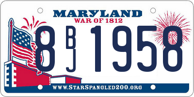 MD license plate 8BJ1958