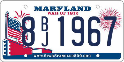 MD license plate 8BJ1967