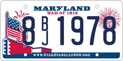 MD license plate 8BJ1978