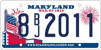 MD license plate 8BJ2011