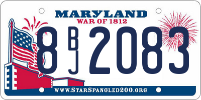 MD license plate 8BJ2083