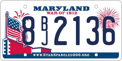 MD license plate 8BJ2136