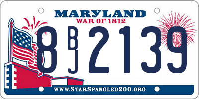 MD license plate 8BJ2139