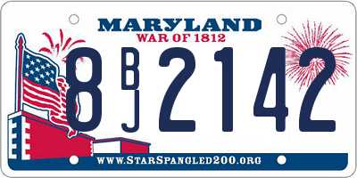 MD license plate 8BJ2142