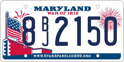 MD license plate 8BJ2150